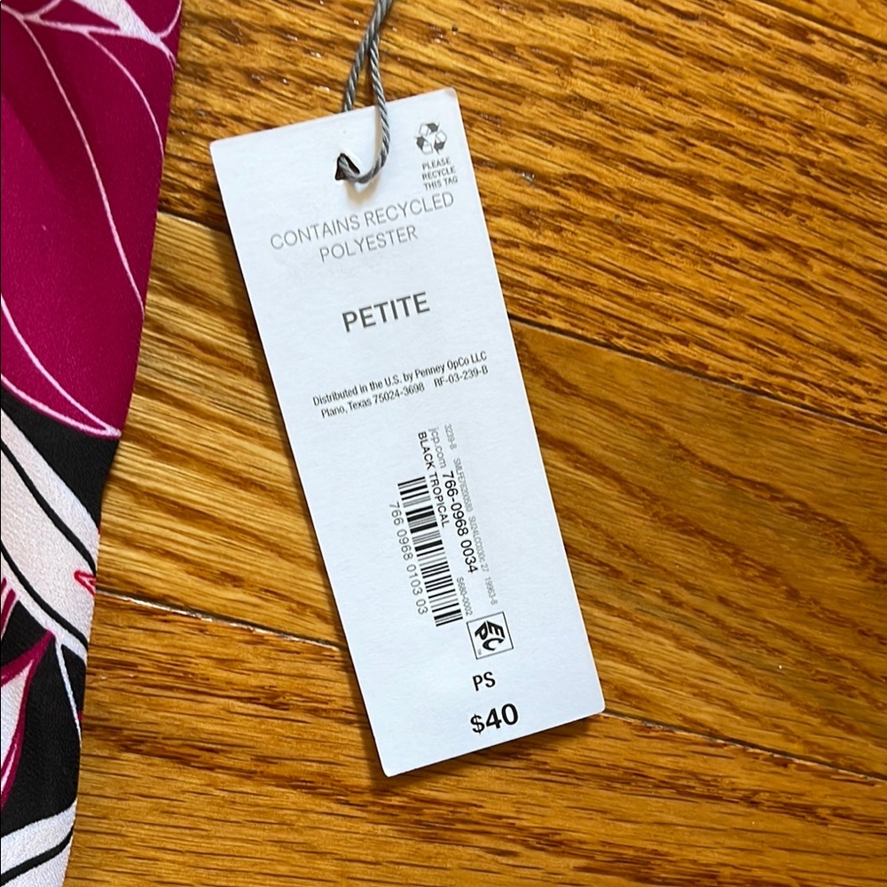 NWT Liz Claiborne Floral V Neck Blouse with Mandarin Collar - Picture 7 of 10
